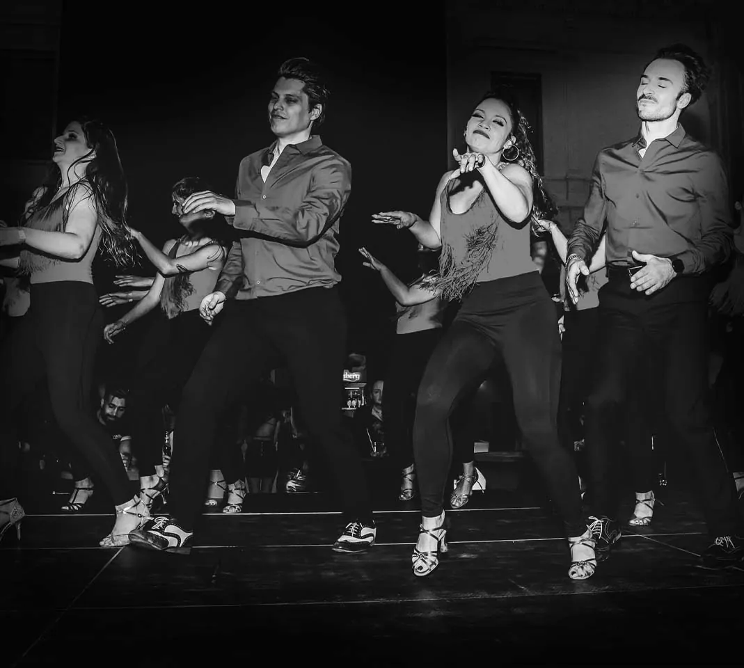 Dancers enjoying a social dance evening